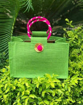 Jute Bags for Return Gifts Thamboolam Bags Wedding Gifts Lunch Bag Multicolor 10*10*6 inches Gifts, Baby Shower Gifts, Housewarming